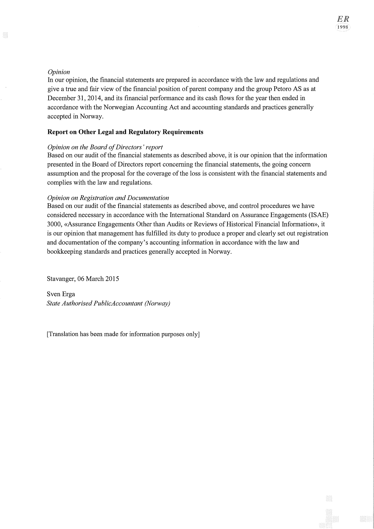 Revisjonsberetning%20Petoro%20AS%202014%20engelsk%20oversettelse2