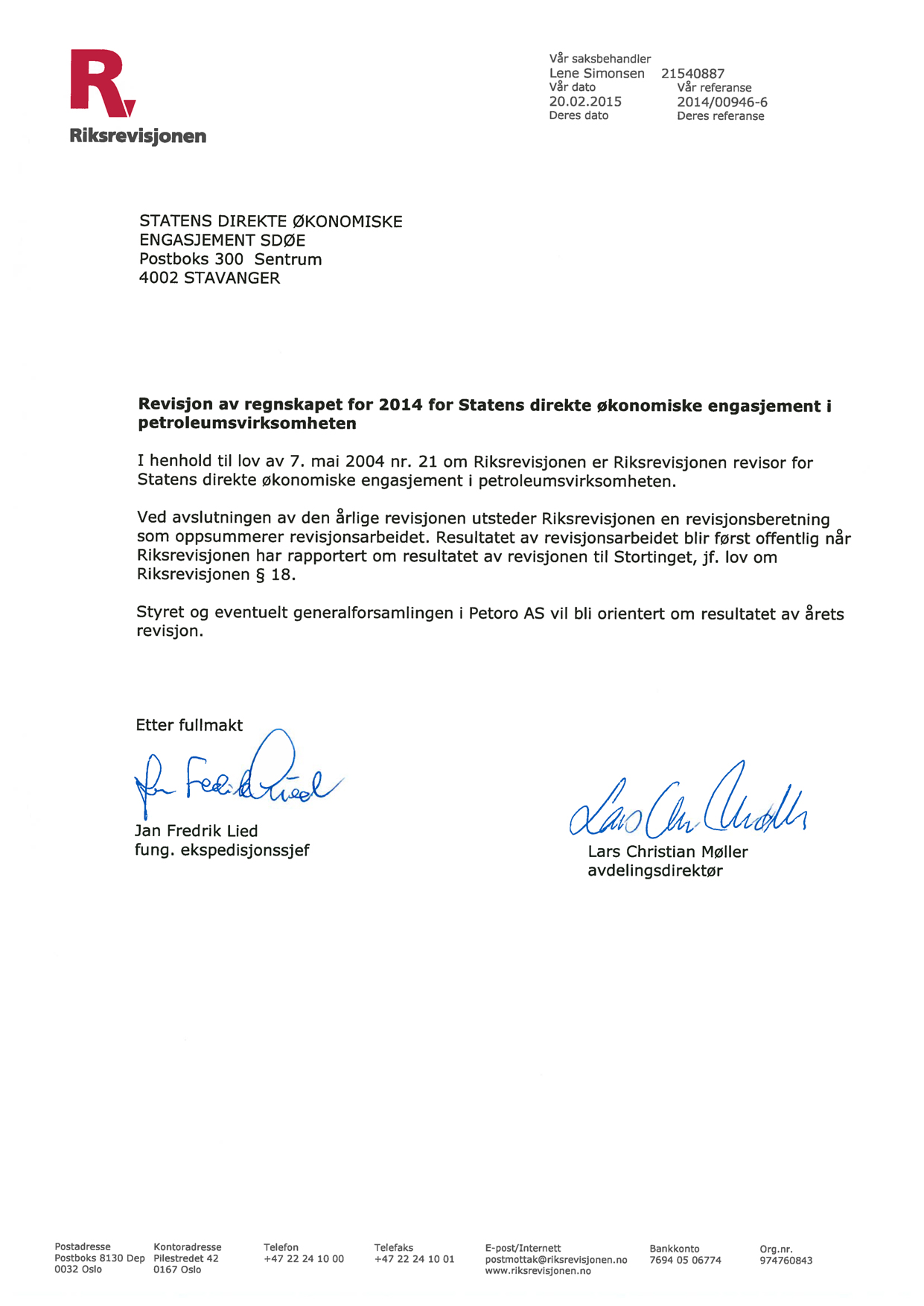 Riksrevisjonen2014_nor