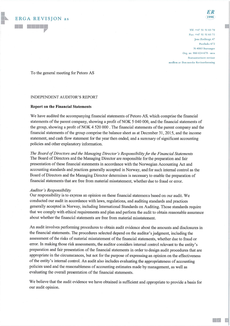Revisjonsberetning-Petoro-AS-2015-engelsk-1