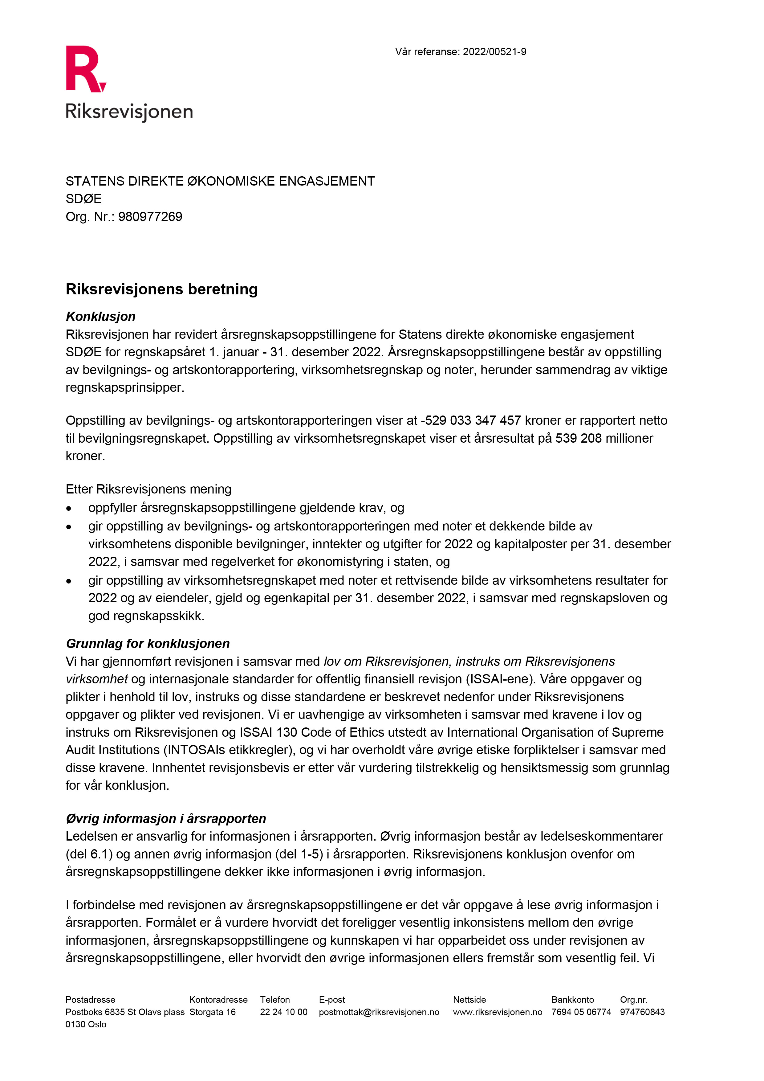Revisjonsberetning-for-Statens-direkte-%C3%B8konomiske-SD%C3%98E-engasjement-2022-1