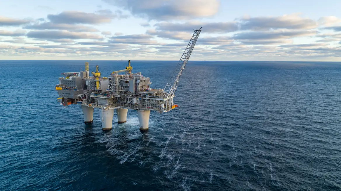 Troll A med Troll fase 3 modul august 2020. Foto: Øyvind Gravås og Even Kleppa / Equinor